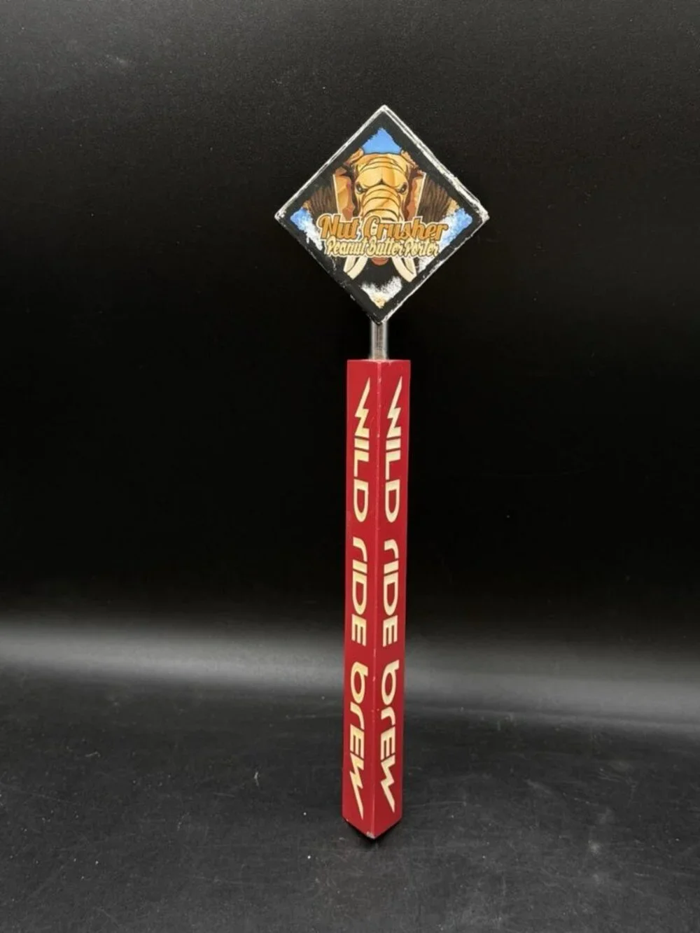 Wild Ride Brewing Nut Crusher Peanut Butter Porter Beer Tap Handle Knob 11